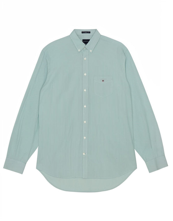 Gant Chemise coupe régulière pour hommes taille 18 2XL coton rayé vert