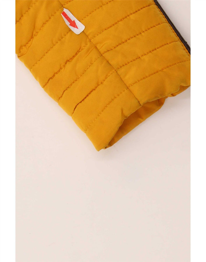 Zara Veste matelassée à capuche courte pour femme UK 10 Small Jaune Polyester