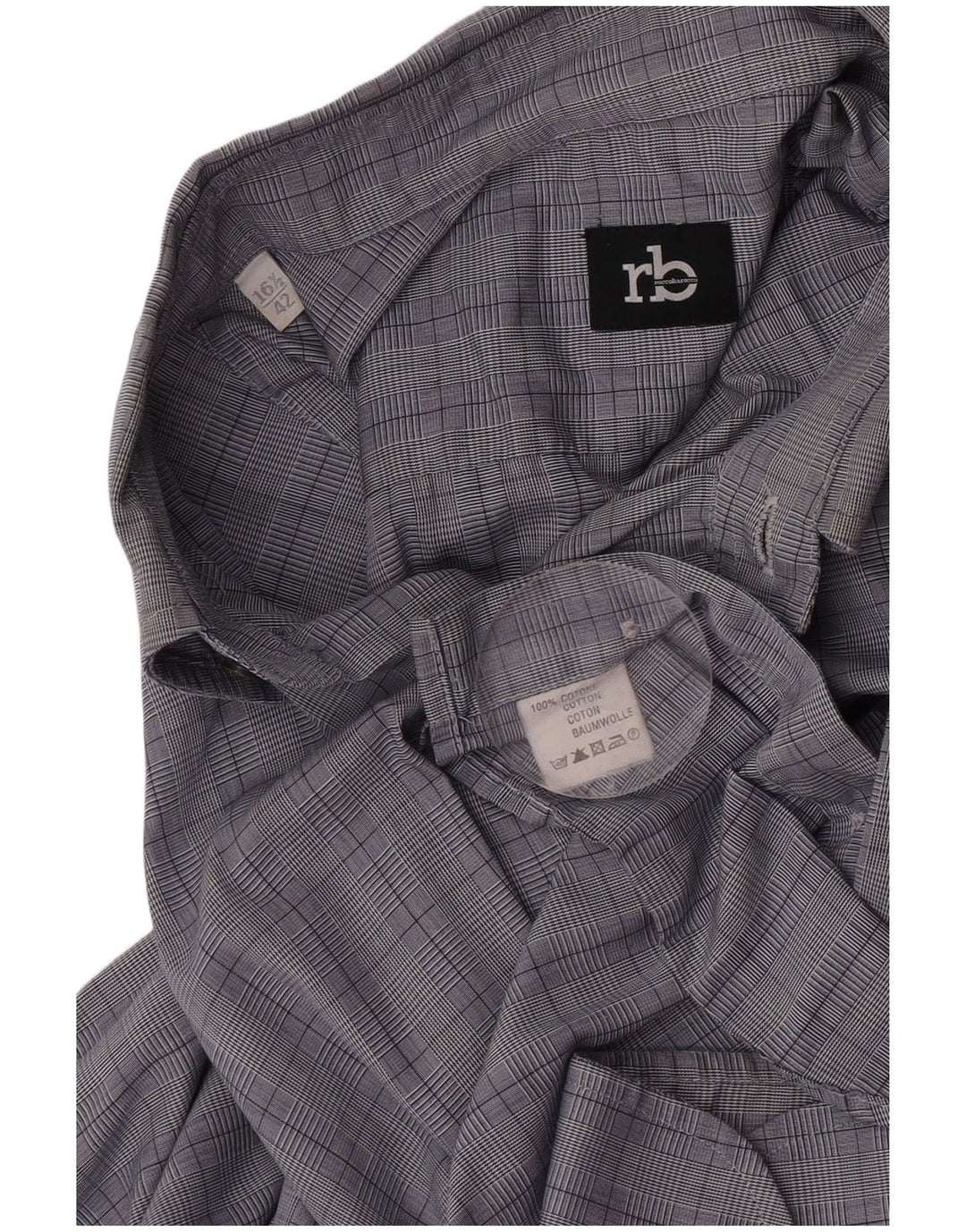 Roccobarocco Chemise Homme Taille 42 16 1/2 Grand Coton à Carreaux Bleu