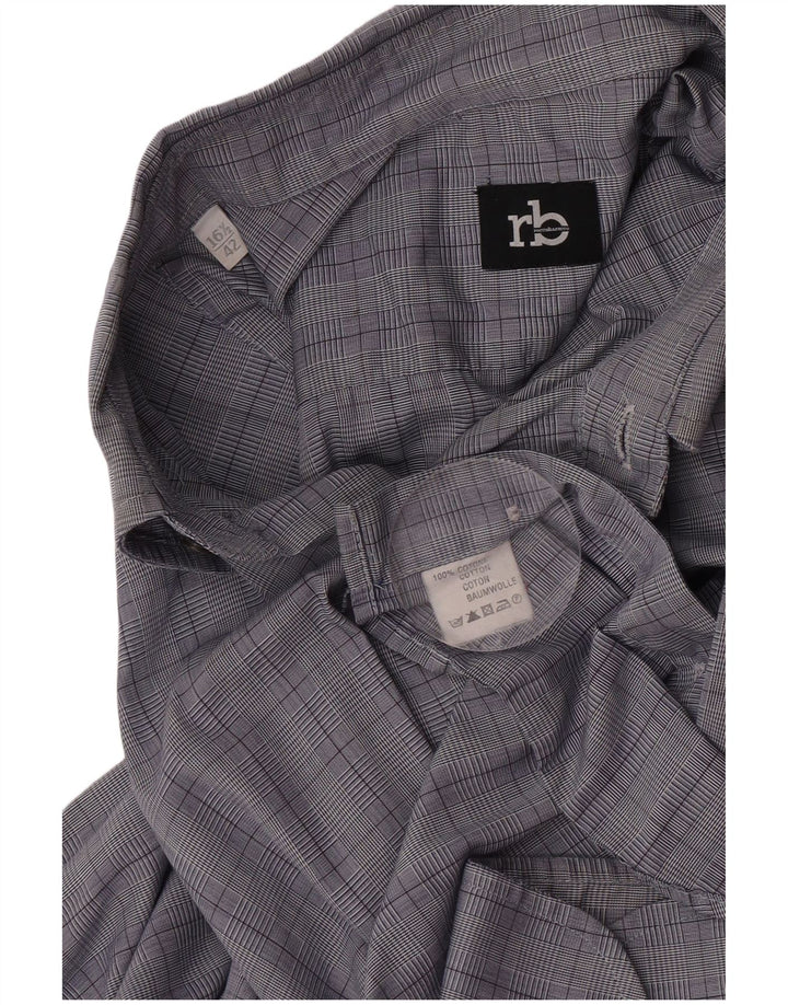 Roccobarocco Chemise Homme Taille 42 16 1/2 Grand Coton à Carreaux Bleu