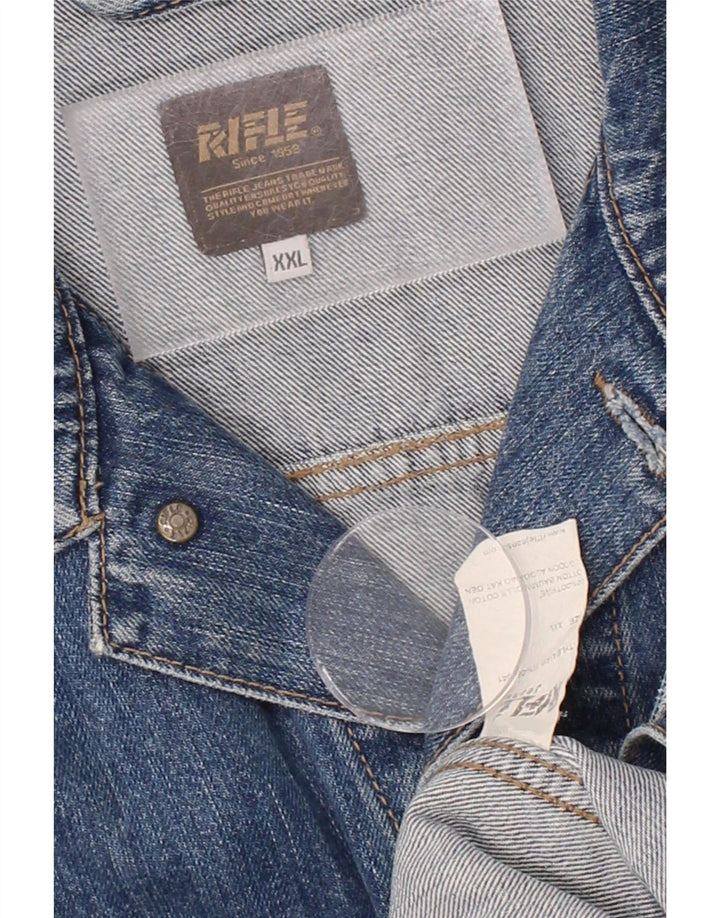RIFLE Mens Denim Jacket UK 44 2XL Blue Cotton Vintage Rifle and Second-Hand Rifle from Messina Hembry 