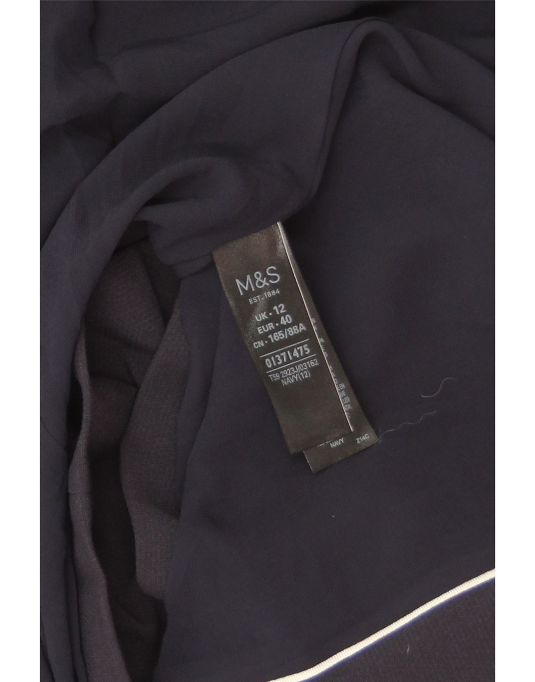 Marks & Spencer Veste Blazer Femme UK 12 Medium Bleu Marine Polyester