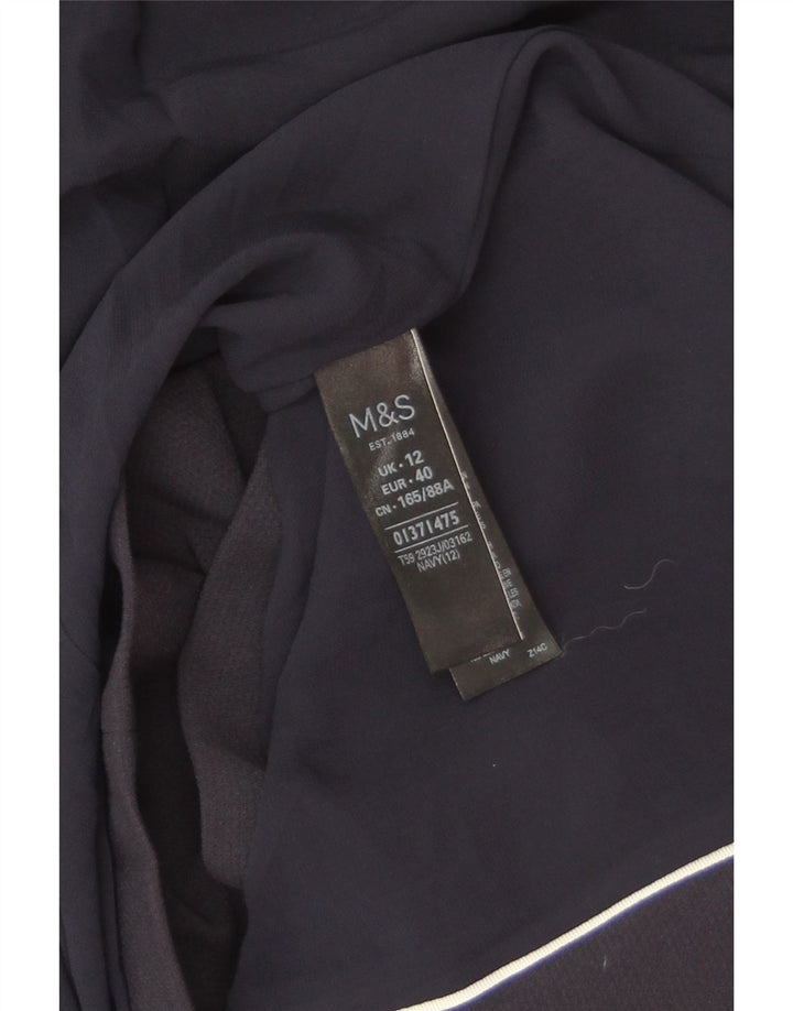 Marks & Spencer Veste Blazer Femme UK 12 Medium Bleu Marine Polyester