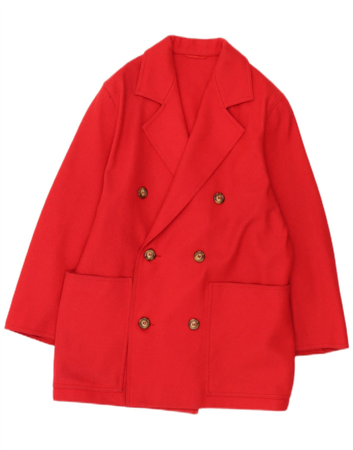 Marella Manteau surdimensionné à double boutonnage pour femme UK 8 Petite laine rouge
