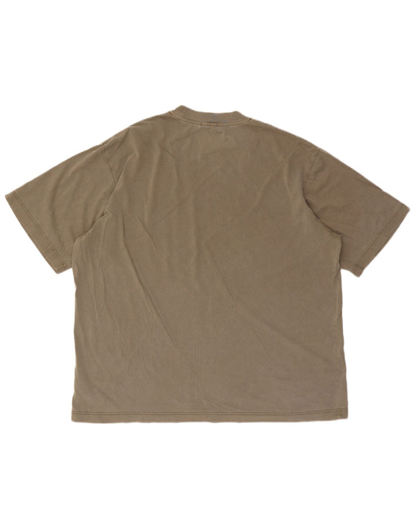 Lacoste Hommes Unisex Loose Fit T-Shirt Top Taille 6 XL Kaki Coton