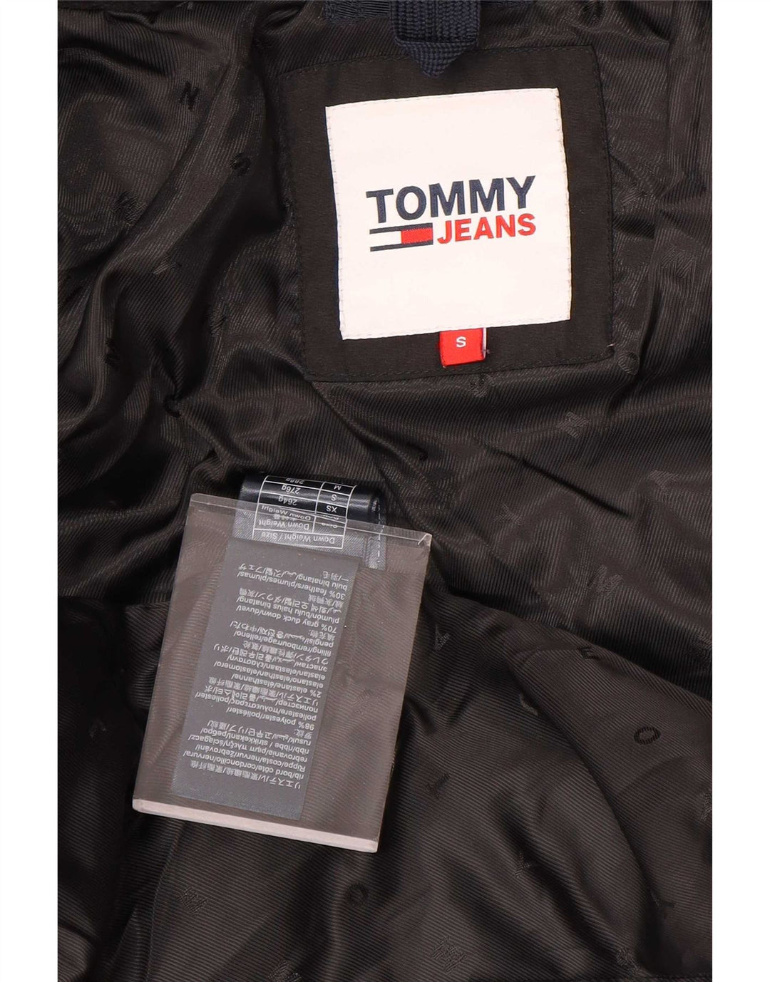 Tommy Hilfiger Manteau rembourré à capuche pour femme UK 10 Petit Noir Polyester