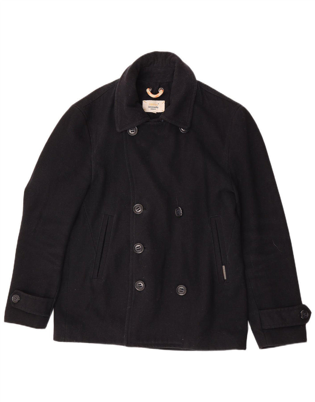 Superdry Caban Commodity Femme UK 20 2XL Bleu Marine Laine