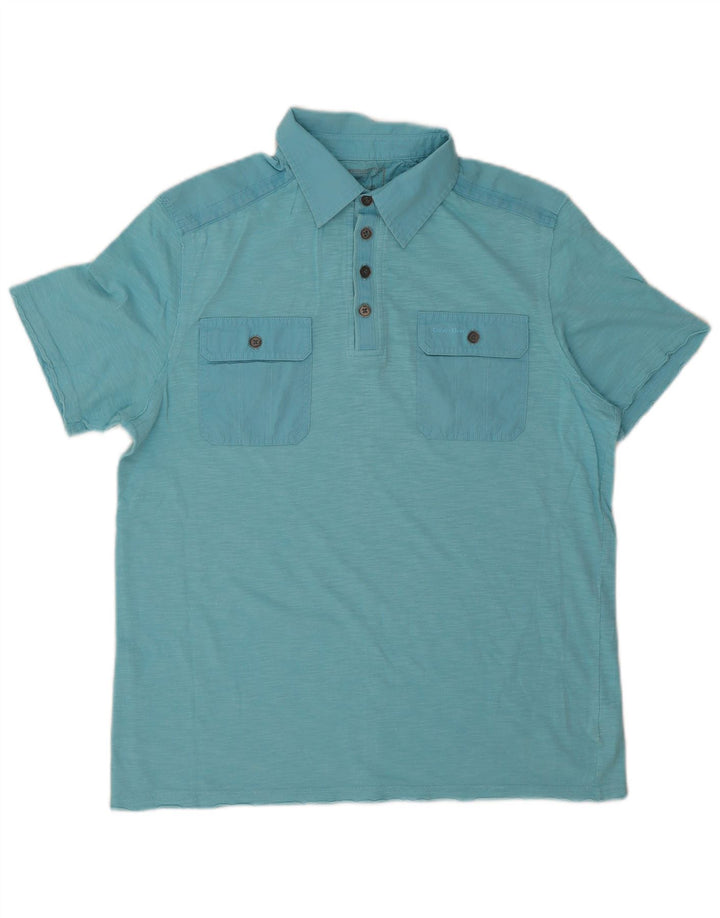 CALVIN KLEIN Polo Homme Small Bleu Moucheté Coton