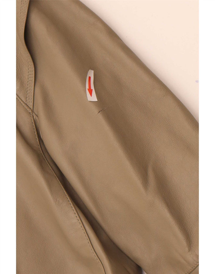 Veste en cuir femme vintage IT 44 Cuir gris moyen