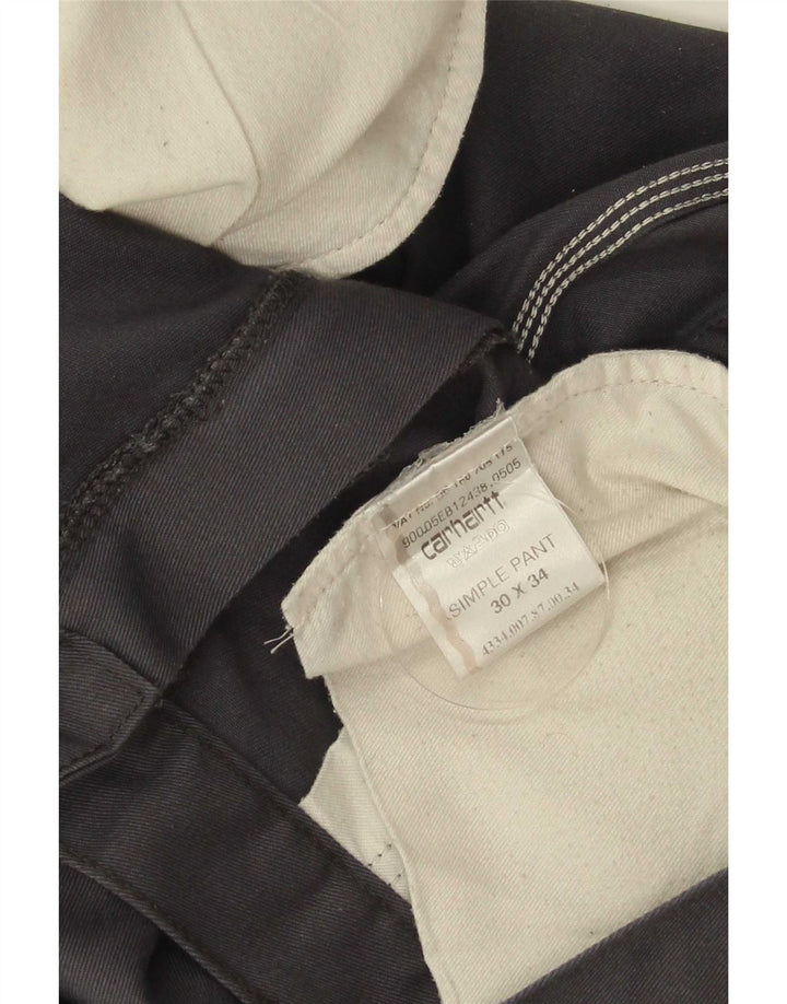 Carhartt Pantalon Chino Droit Homme W30 L34 Gris Polyester