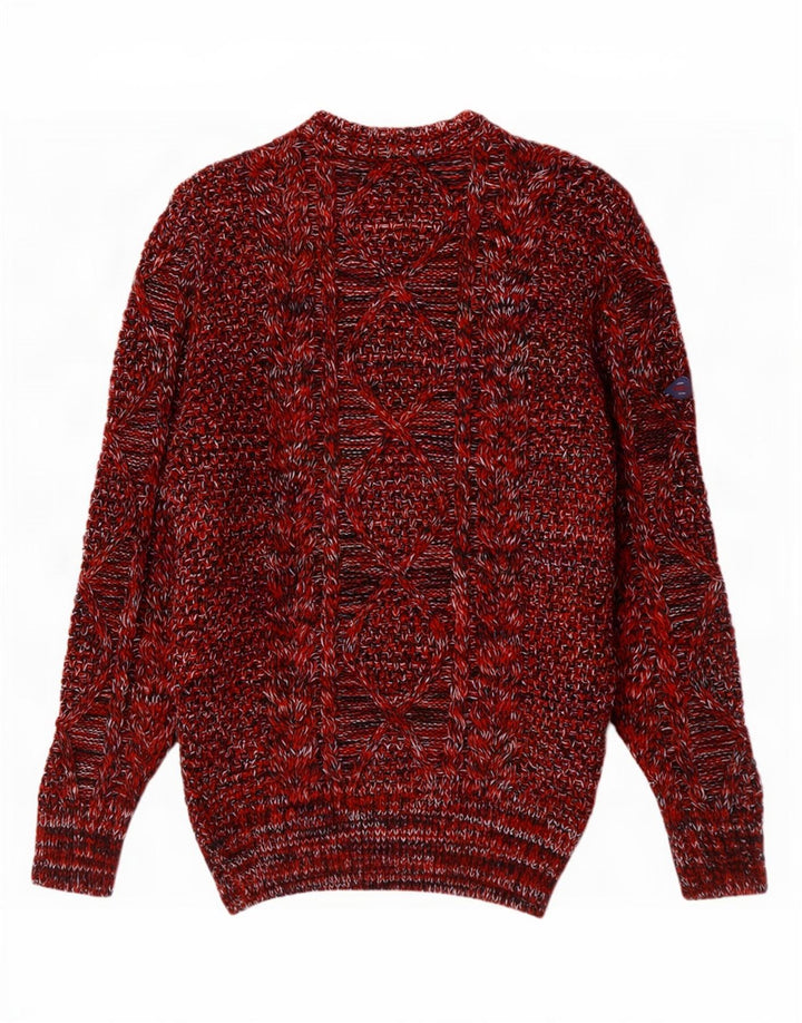 Superdry Pull Col Bateau Homme Rouge Moyen Acrylique Moucheté