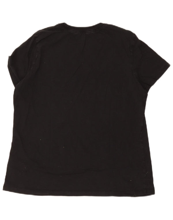 Nike T-shirt graphique pour femme UK 16 Large Noir Coton