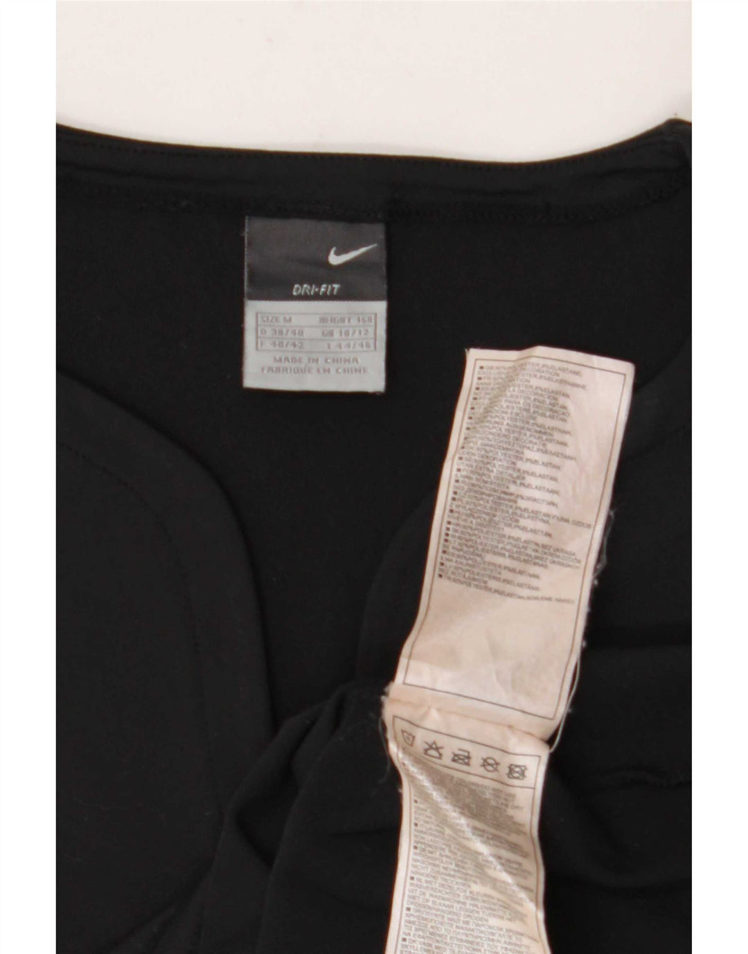 Débardeur court Nike Dri Fit pour femme UK 10/12 Polyester rayé noir moyen
