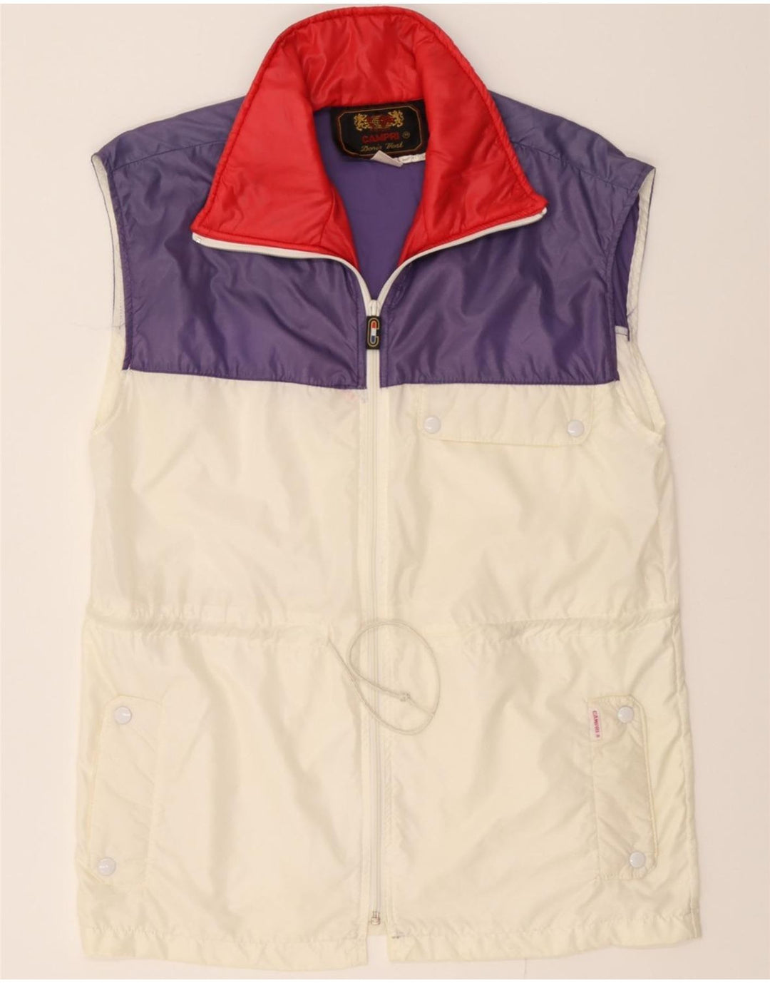 CAMPRI Mens Gilet UK 40/42 Medium White Colourblock Vintage Campri and Second-Hand Campri from Messina Hembry 