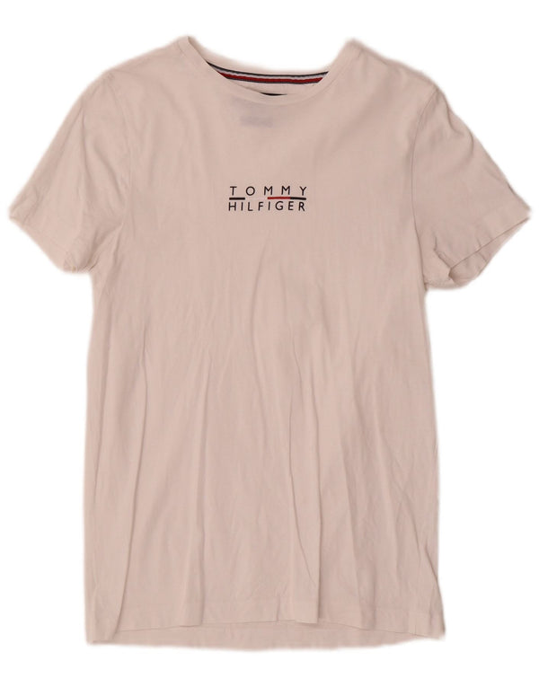 Tommy Hilfiger T-shirt graphique pour femme UK 6 XS Blanc Coton