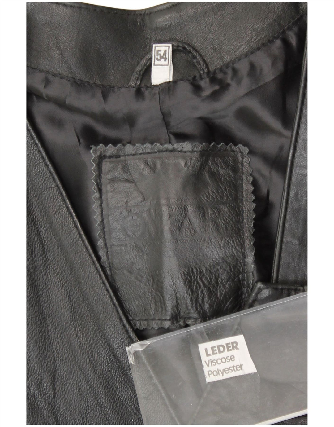 gilet en cuir homme vintage EU 54 XL Cuir Noir