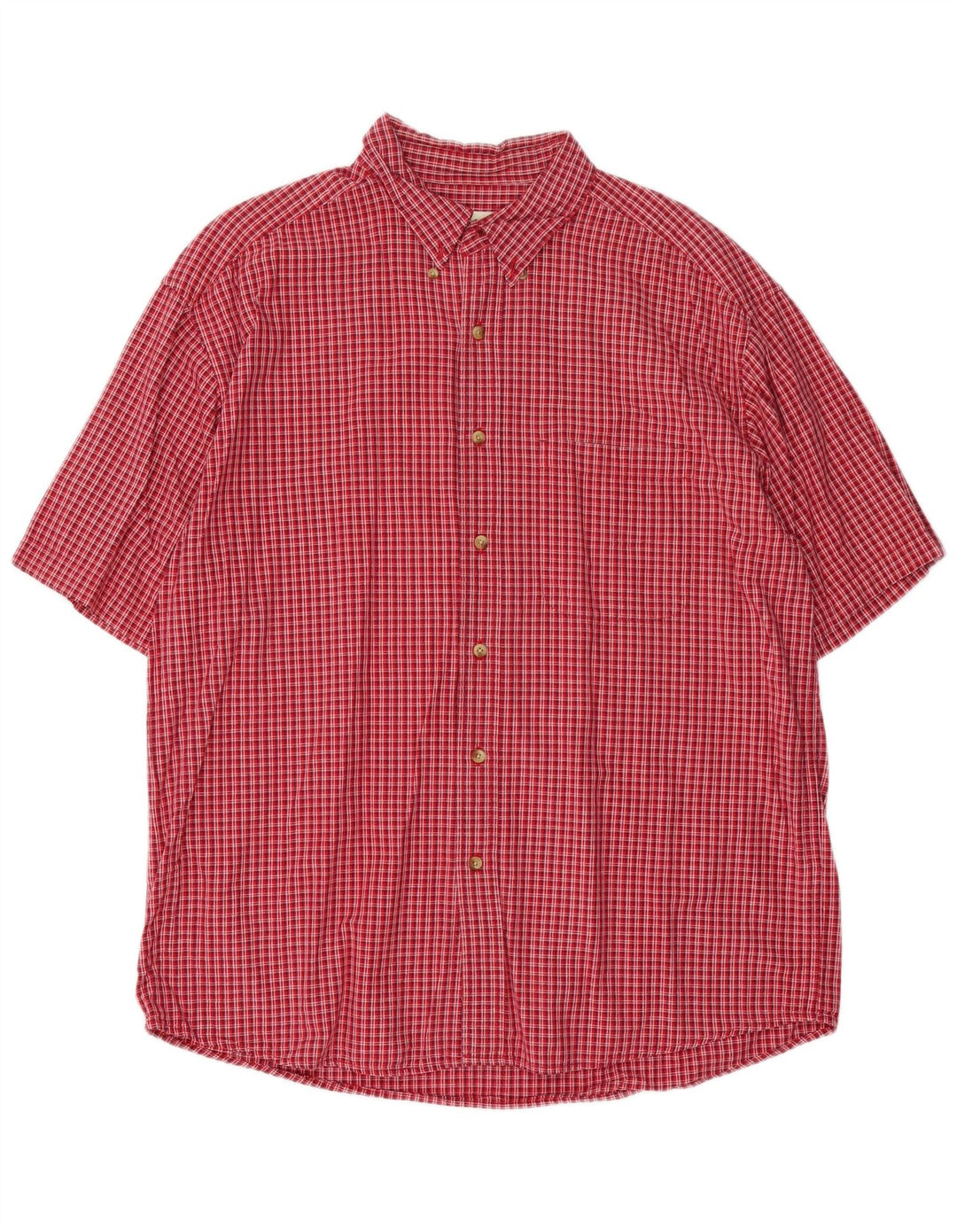EDDIE BAUER Chemise à manches courtes pour homme en coton vichy rouge