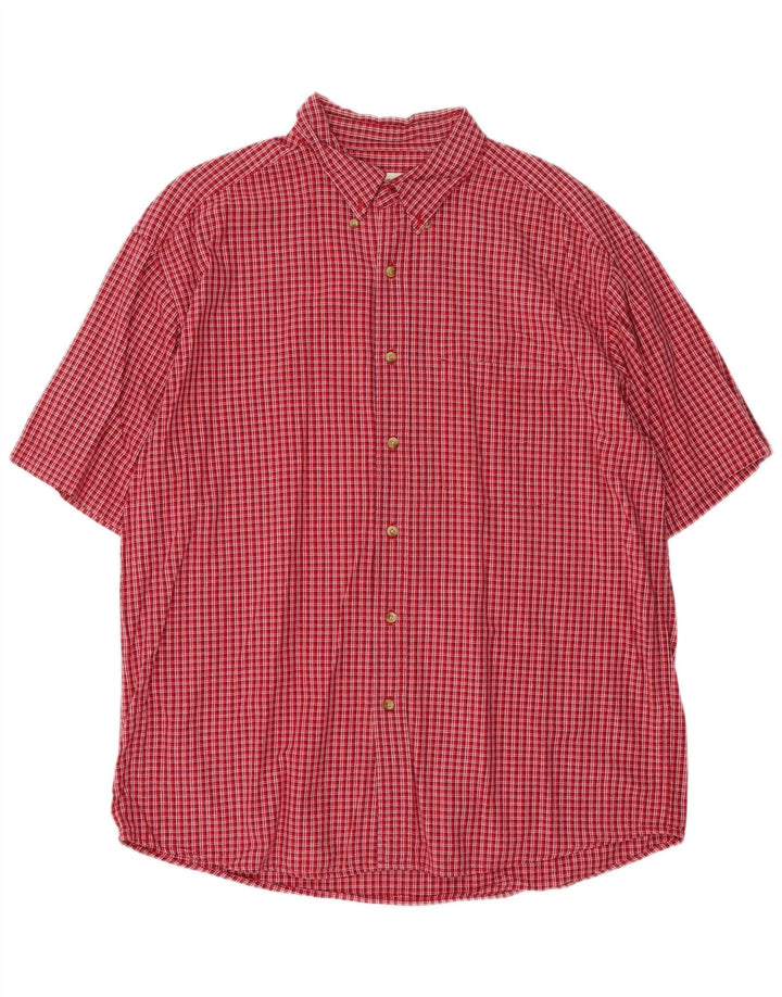 EDDIE BAUER Chemise à manches courtes pour homme en coton vichy rouge