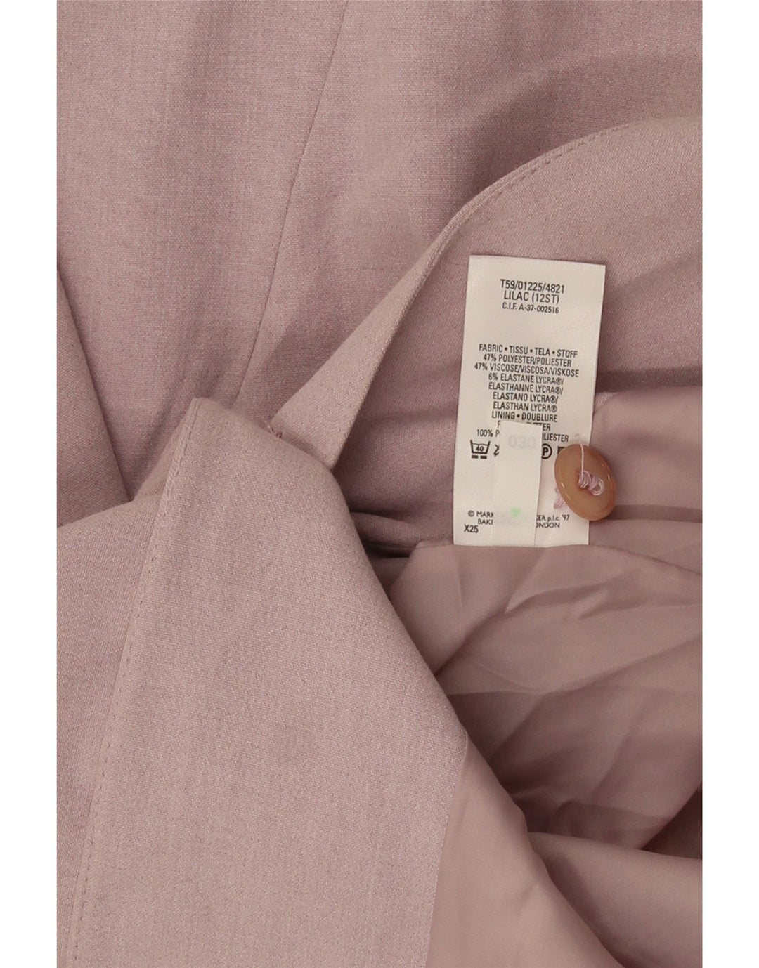 Marks & Spencer Veste blazer longue à 4 boutons pour femme UK 12 Violet moyen