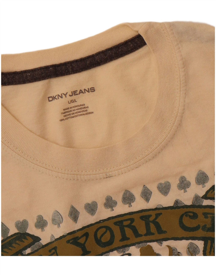 DKNY T-Shirt Graphique Homme Grand Coton Beige