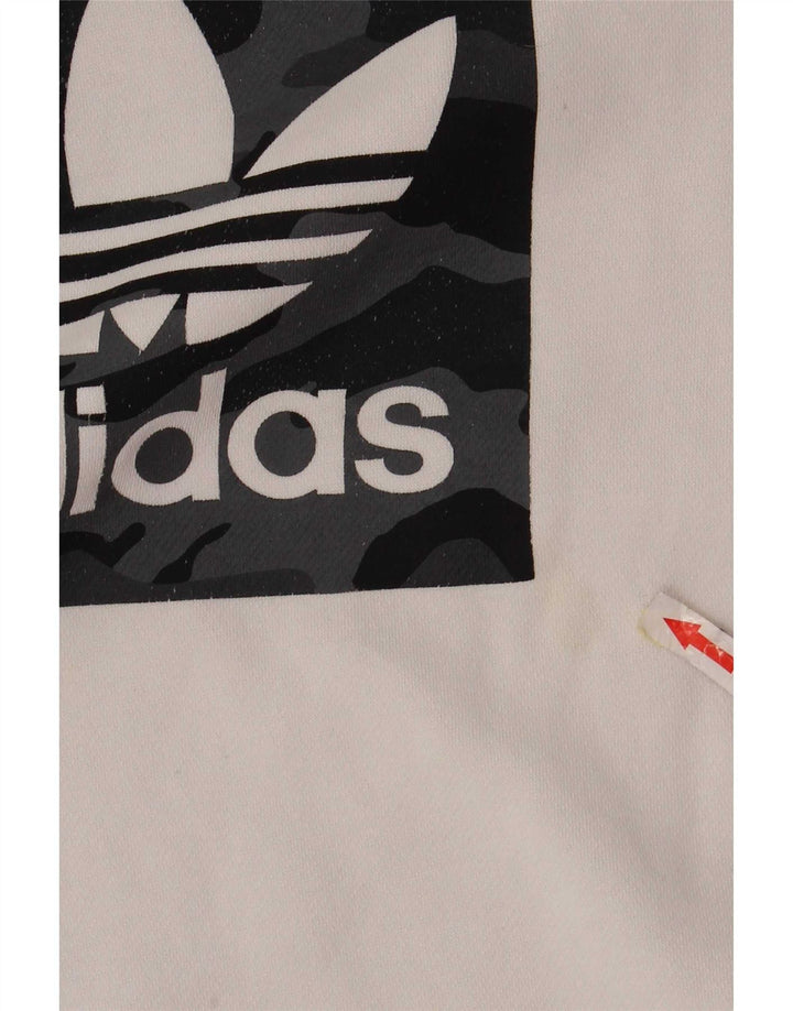 Adidas Sweat-Shirt Graphique Garçon 13-14 Ans Blanc Coton