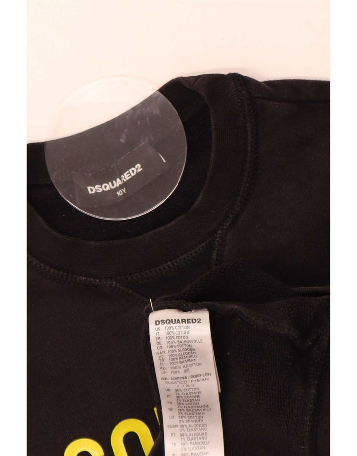 Dsquared2 Sweat-Shirt Graphique Garçon 9-10 Ans Coton Noir