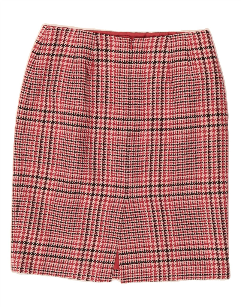 TALBOTS Womens Pencil Skirt US 10 Large W30 Red Houndstooth Wool Vintage Talbots and Second-Hand Talbots from Messina Hembry 