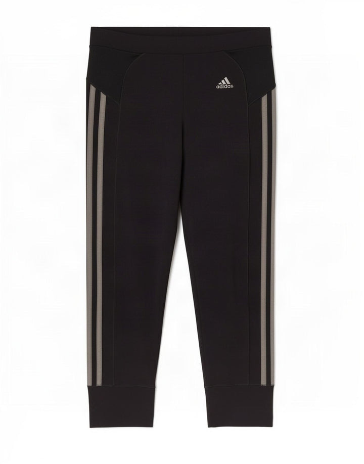 Adidas Femmes Capri Leggings UK 8 Petit Noir Polyester