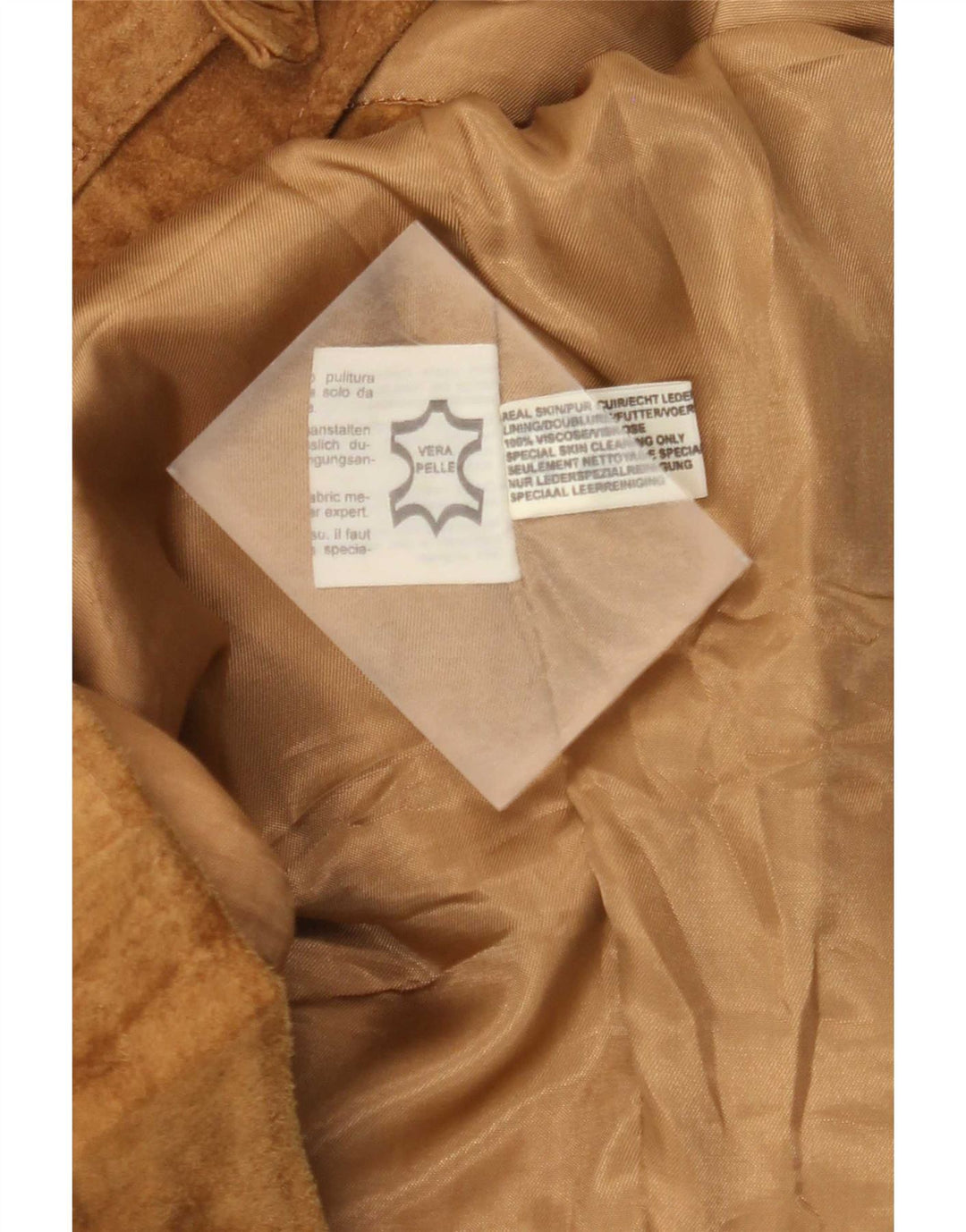 veste en daim homme vintage IT 50 grand cuir beige