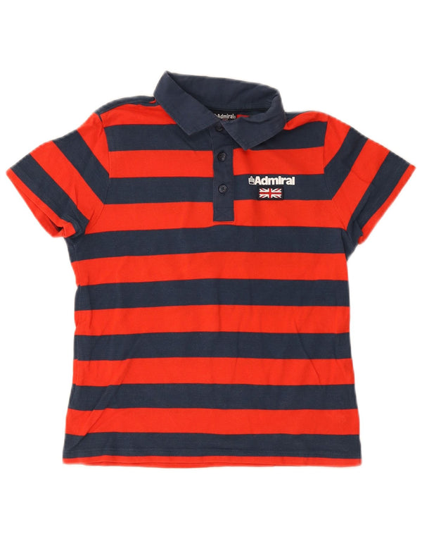 Polo Garçon Admiral 9-10 ans Coton Rayé Rouge