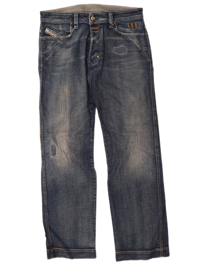 Diesel Jean droit vieilli W31 L32 en coton bleu pour homme