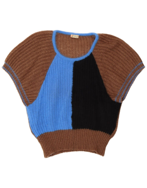 Berri Pull col bateau pour femme UK 44 Marron moyen Colourblock Angora