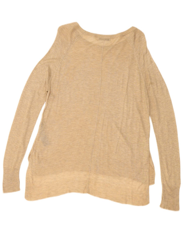 Zara Pull col bateau pour femme UK 10 Petite viscose mouchetée beige