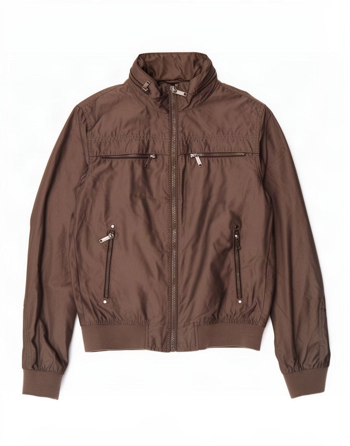 Zara Veste bomber à capuche pour homme UK 40 Large Gris