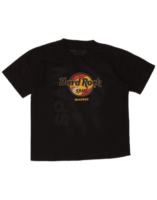 Hard Rock Cafe Boys Madrid Graphic T-Shirt Top 11-12 ans Petit Noir