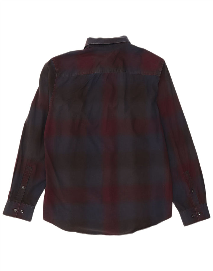 Calvin Klein Chemise homme en coton à carreaux bordeaux moyen