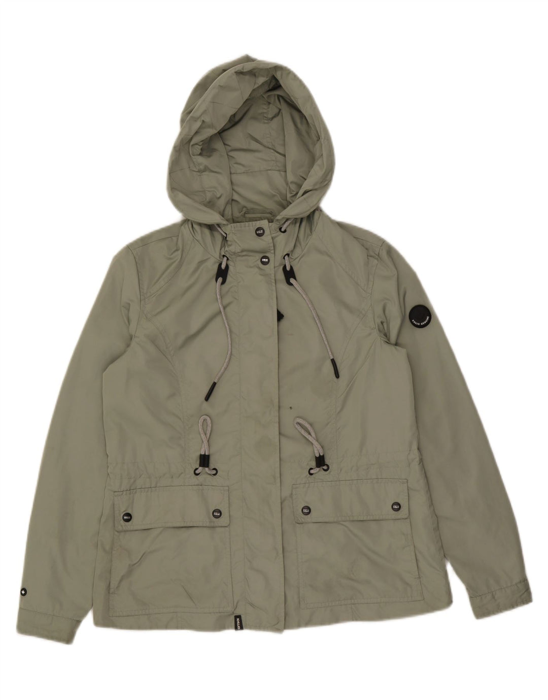 KHUJO Veste utilitaire à capuche pour femme UK 14 Polyester vert moyen