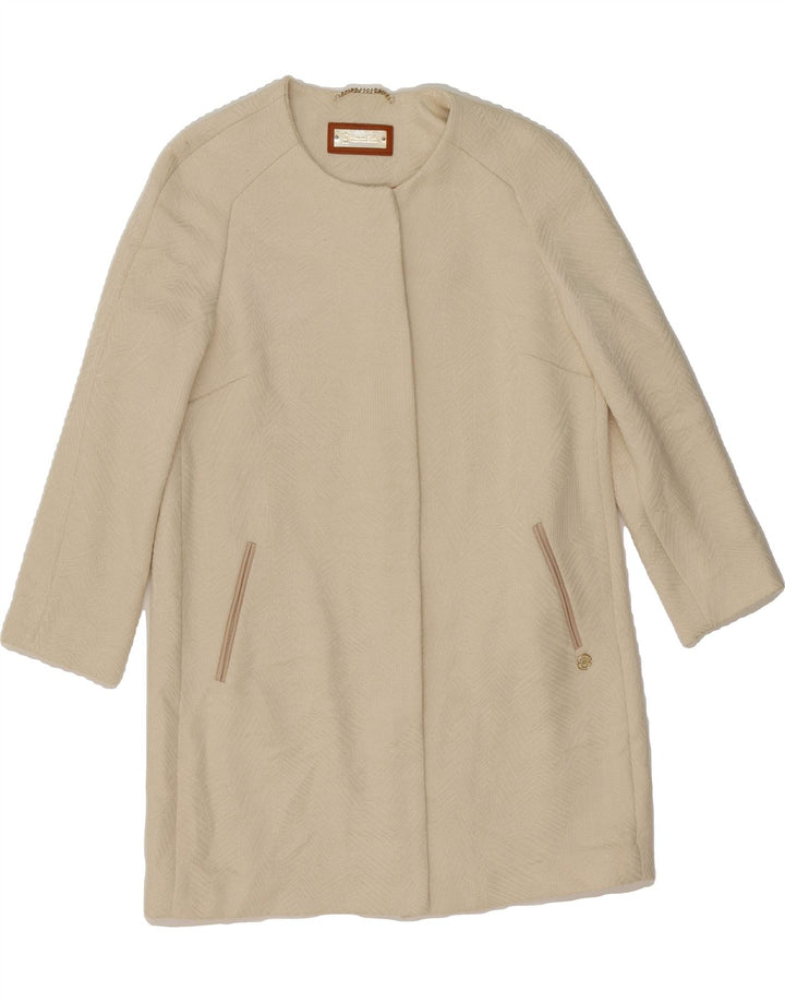 MASSIMO DUTTI Womens Overcoat EU 40 Medium Off White Vintage Massimo Dutti and Second-Hand Massimo Dutti from Messina Hembry 