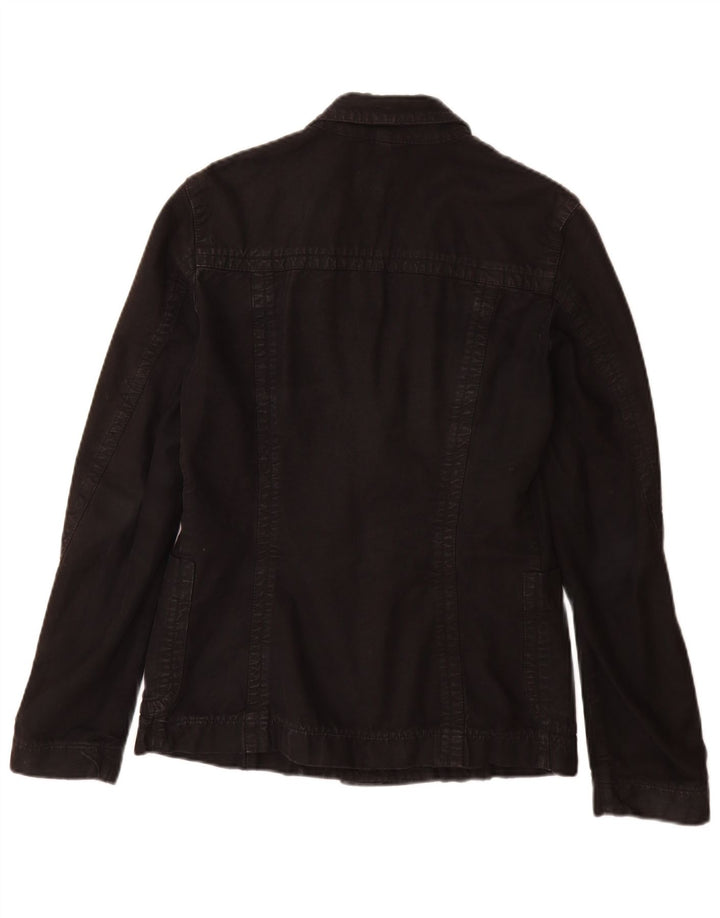 Calvin Klein Jeans Veste Blazer 2 Boutons Femme UK 14 Grand Coton Noir