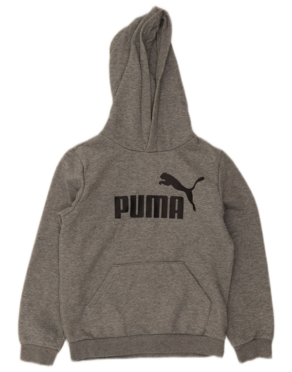 Puma Pull à capuche graphique coupe régulière pour garçon 9-10 ans Gris Coton Sports