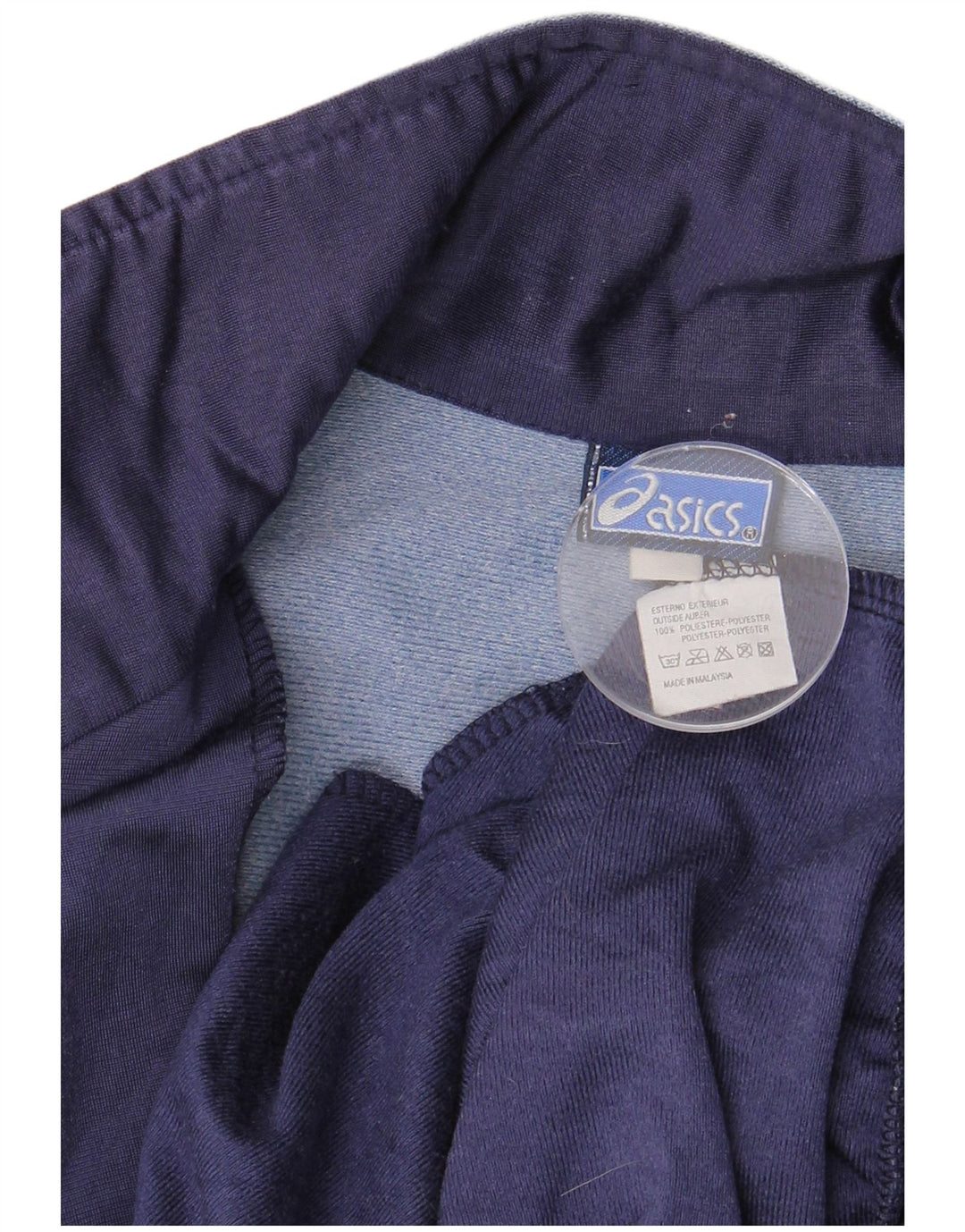 ASICS Veste de survêtement graphique pour hommes, grand, bleu marine, colour block