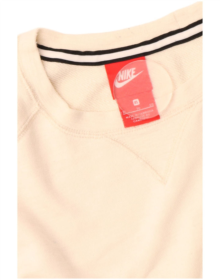 Nike Homme Sweatshirt Jumper XL Blanc Cassé Coton