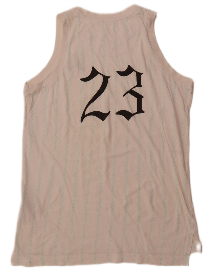 JORDAN Débardeur graphique pour garçon 13-14 ans XL en coton rayé blanc cassé