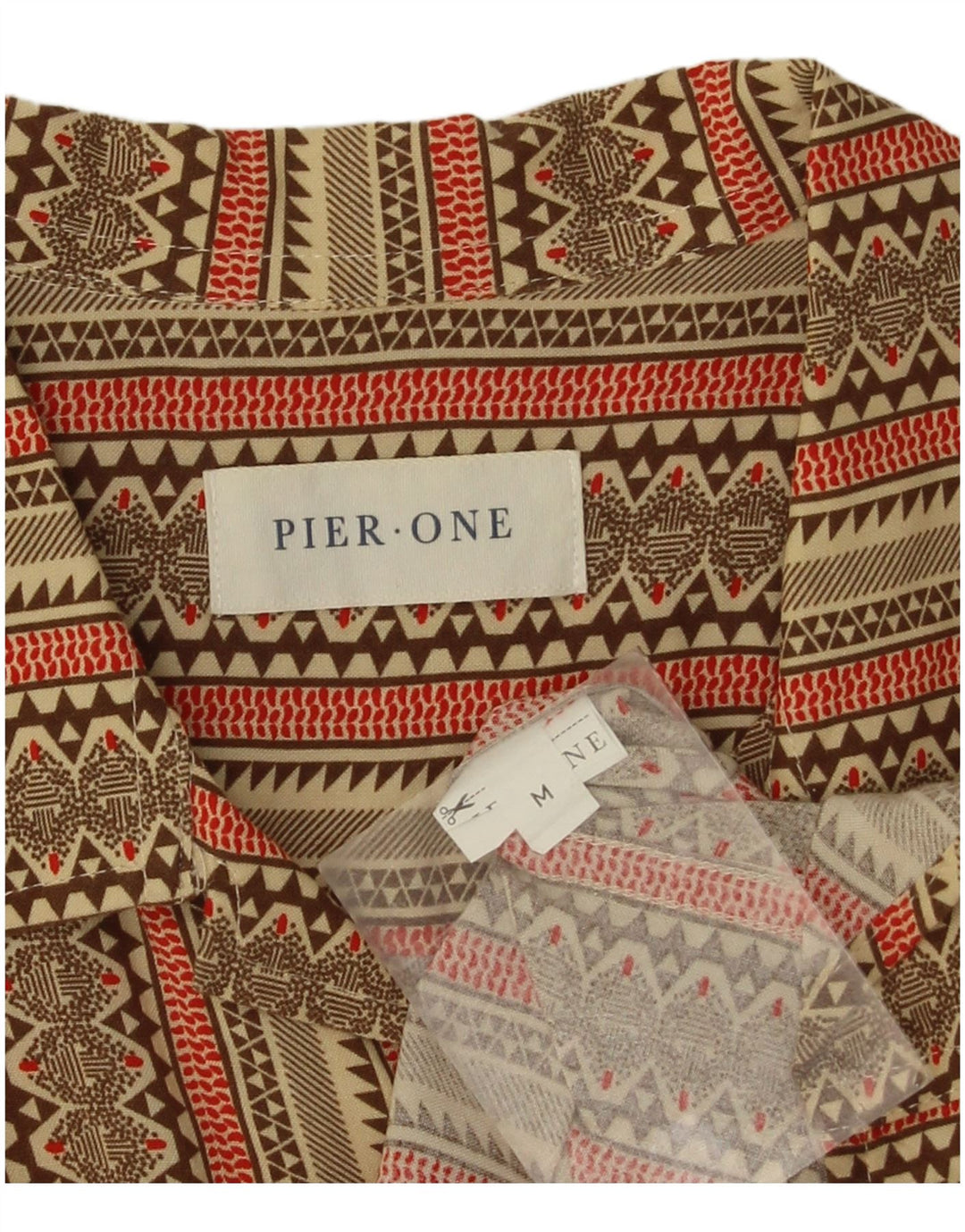 Pier One Chemise à Manches Courtes Homme Kaki Moyen Rayé