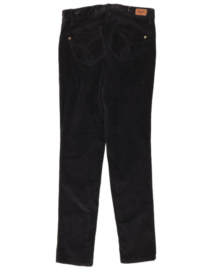 CALVIN KLEIN Pantalon Skinny Velours Côtelé Femme W27 L32 Coton Noir
