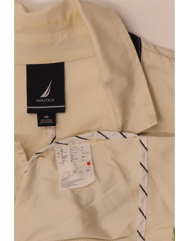 Nautica Veste blazer à 3 boutons pour femme US 10 Grand coton beige