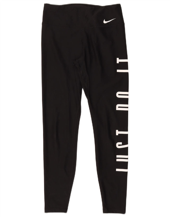 Nike Legging graphique Dri Fit pour femme UK 10 Small Noir Polyester