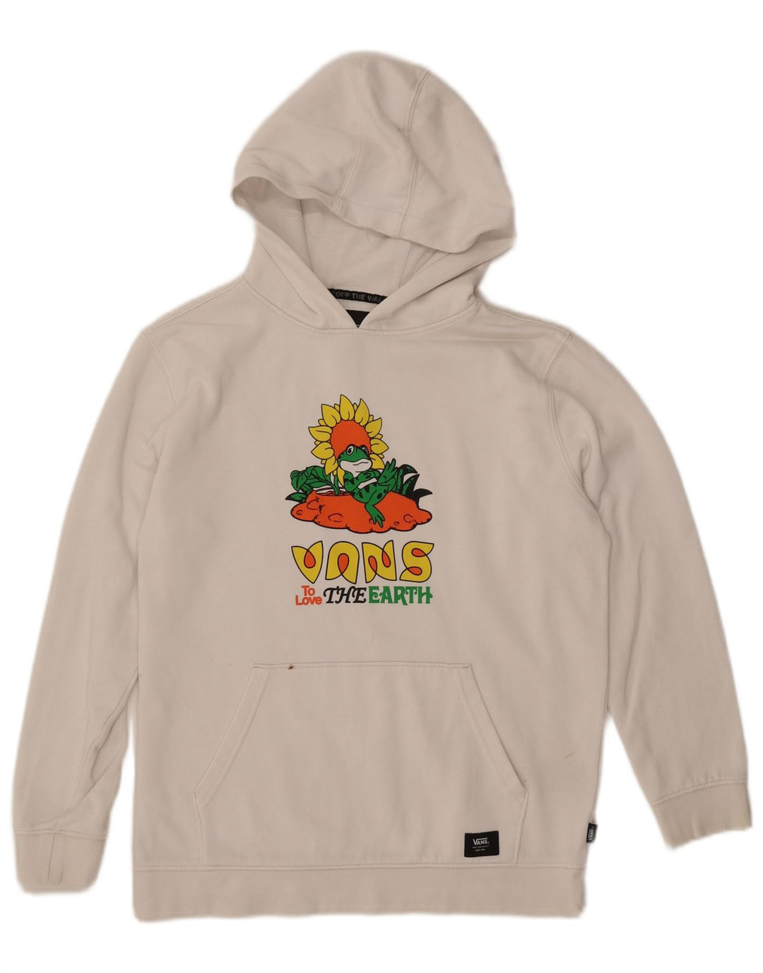 VANS Pull à capuche graphique pour femme UK 18 XL Coton blanc