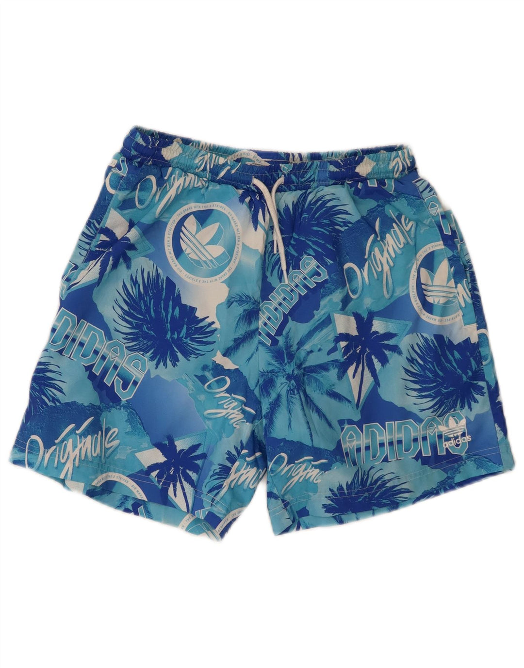Adidas Short de bain graphique pour homme Petit bleu Polyester hawaïen