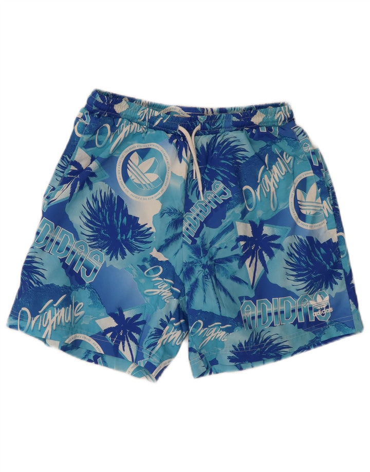 Adidas Short de bain graphique pour homme Petit bleu Polyester hawaïen